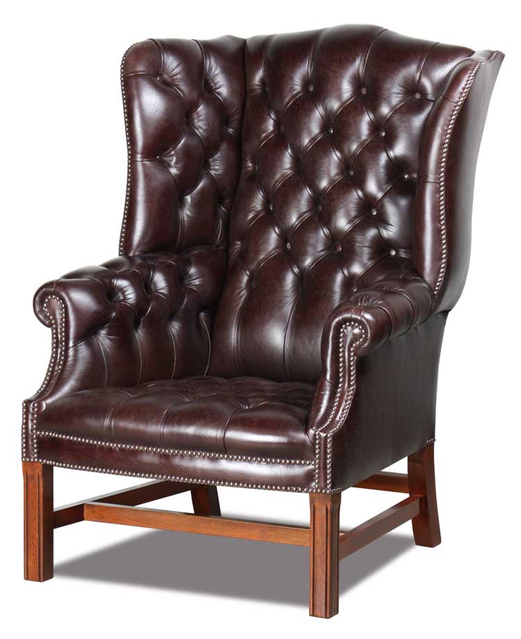 Original englischer Chesterfield Ohrensessel Klassiker Lord Nelson