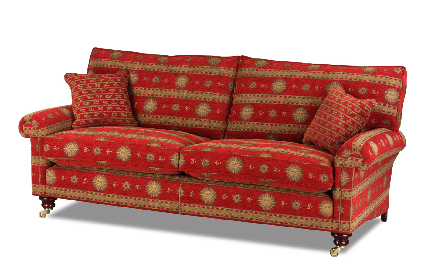 Bild vom Hamilton Landhausstil Sofa im rotem Stoffbezug Olympia Red