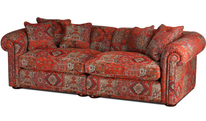 Metropolitan XXL Sofa bezogen mit dem Designerstoff Alhambra Red